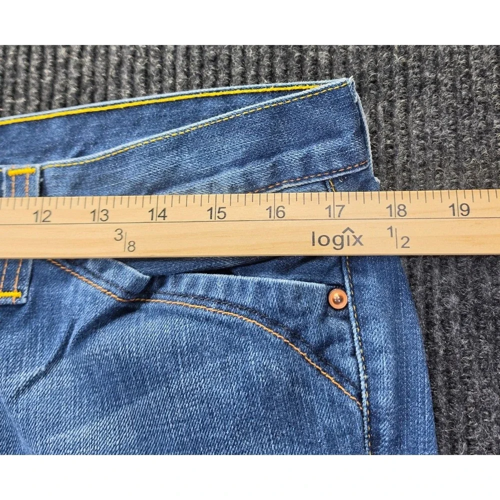 Lucky Brand Juniper Flare Jeans Womens 12 Blue Excellent Button Flap Pocket USA